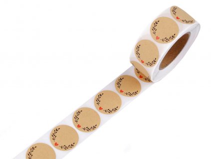 Papírové samolepky Ø25 mm (Balení 1 role, Varianta 1 přírodní)