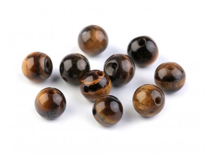 Minerální korálky Tygří oko Ø6 mm (Balení 10 ks, Varianta tygří oko)