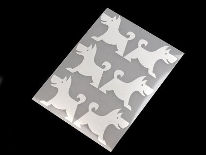 Reflexní nažehlovačky hvězda, květ, srdce, smajlík, auto, pes, ježek, tučňák, ruka 9x12 cm (Balení 1 sáček, Varianta 1 (3) šedá perlová hvězda)