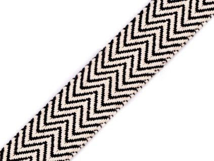 Bavlněný oboustranný popruh šíře 38 mm (Balení 1 m, Varianta 1 režná světlá černá)