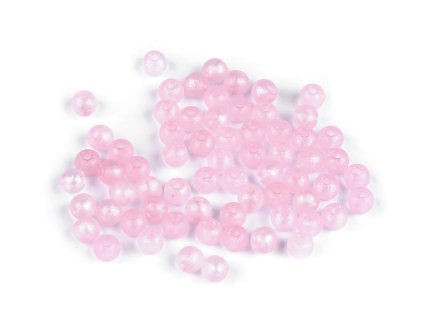 Plastové korálky perleťový AB frost efekt Ø6 mm (Balení 20 g, Varianta 1 bílá AB)