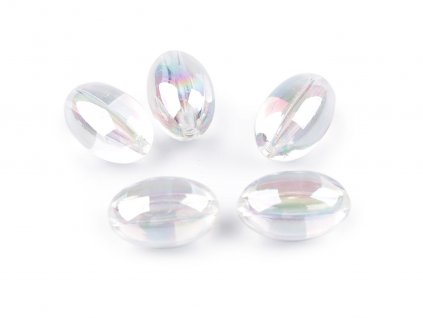 Plastové korálky olivy 13x20 mm (Balení 10 g, Varianta 1 transparent)