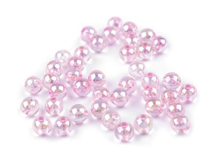Plastové korálky duhové Ø8 mm (Balení 10 g, Varianta 1 (205) transparent)