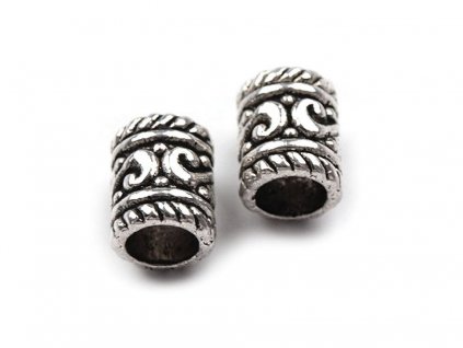 Kovová koncovka na šňůru Ø4 mm / ozdoba (Balení 10 ks, Varianta platina s patinou)