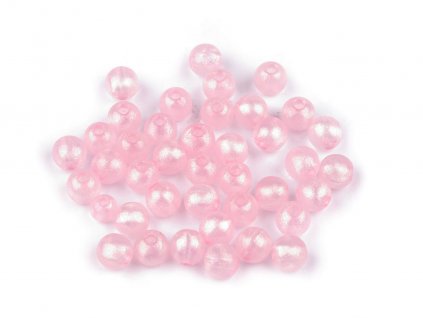 Plastové korálky perleťový AB frost efekt Ø8 mm (Balení 20 g, Varianta 1 bílá AB)