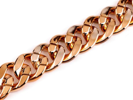 Designový řetěz k výrobě a zdobení oděvů a doplňků šíře 34 mm, metráž (Balení 1 m, Varianta 1 růžové zlato)
