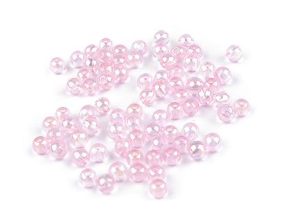 Plastové korálky duhové Ø6 mm (Balení 10 g, Varianta 1 transparent)