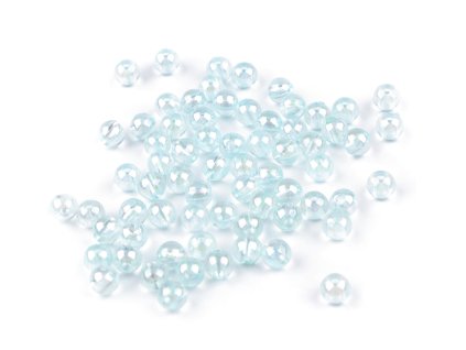 Plastové korálky duhové Ø6 mm (Balení 10 g, Varianta 1 transparent)