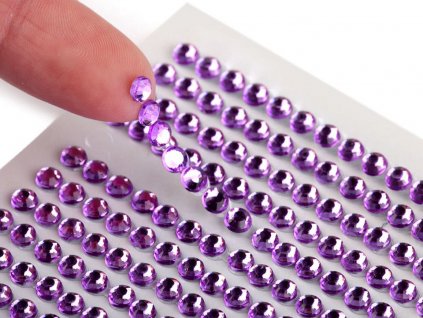 Samolepicí kamínky na lepicím proužku Ø4 mm (Balení 1 karta, Varianta 1 crystal)