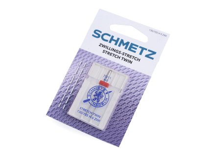 Dvojjehla Stretch 2,5/75; 4,0/75 Schmetz na kartě (Balení 1 karta, Varianta 1 (2,5/75) nikl)