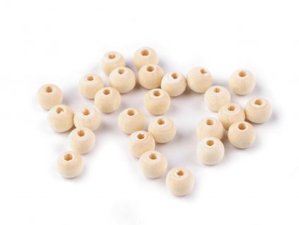 Dřevěné korálky nelakované Ø8 mm (Balení 20 g, Varianta přírodní sv.)