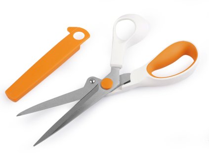 Krejčovské nůžky Fiskars na silné látky délka 21 cm (Balení 1 ks, Varianta bílá oranžová)