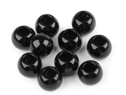 Plastové perly s velkým průvlekem 11x15 mm (Balení 10 ks, Varianta 1 bílá perleť)