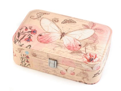 Šperkovnice motýl 7x14x22 cm (Balení 1 ks, Varianta 1 růžová stř.)