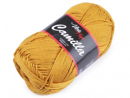 Bavlněná pletací příze Camilla 50 g (Balení 1 ks, Varianta 2 (8184) žlutá)