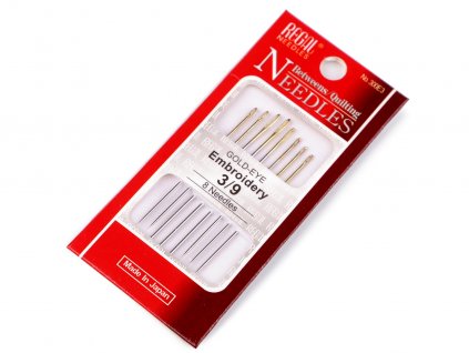 Jehly vyšívací, zlatá ucha (Balení 1 karta, Varianta nikl)