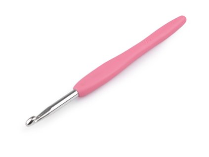 Háček na háčkování se silikonovou rukojetí vel. 2,5-6 (Balení 1 ks, Varianta 1 (2,5 mm) náhodná barva)