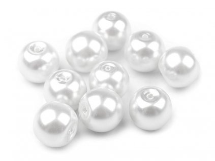 Skleněné voskové perly Ø10 mm (Balení 50 g, Varianta 01B bílá)