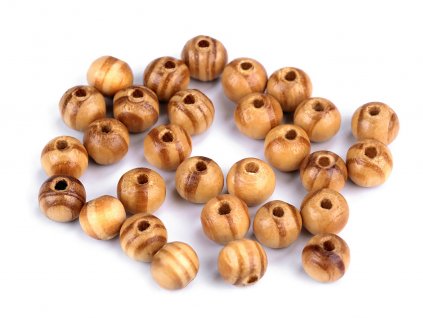 Dřevěné korálky Strip Ø8 mm (Balení 10 g, Varianta 3 borovice tmavá)