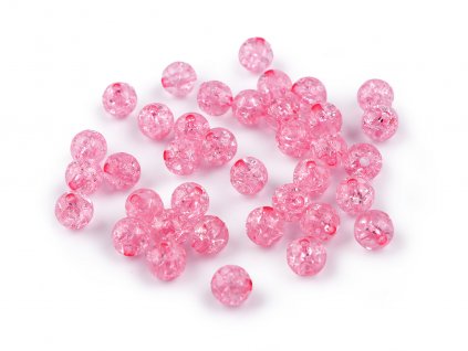 Plastové korálky kraklované Ø8 mm (Balení 30 g, Varianta 1 (3) červená jahoda)
