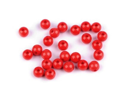 Plastové korálky Color Ø8 mm (Balení 7 g, Varianta 1 bílá)