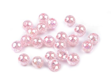 Plastové korálky s AB efektem Ø8 mm (Balení 10 g, Varianta 1 bílá)