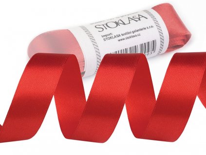 Atlasová stuha svazky po 5 m šíře 20 mm (Balení 5 m, Varianta 26 červená)