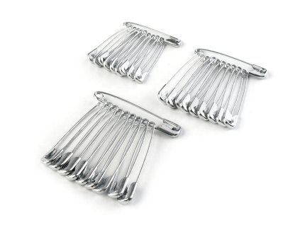 Spínací špendlíky mix velikostí (Balení 6 svaz., Varianta nikl)