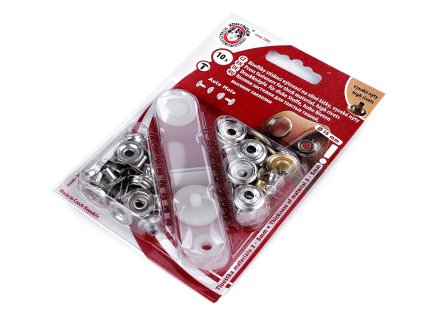 Kovové druky Ø15 mm na silné látky, vysoký nýt (Balení 1 karta, Varianta nikl)