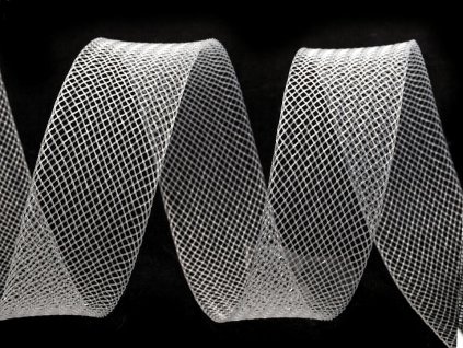 Modistická krinolína na vyztužení šatů a výrobu fascinátorů šíře 2,5 cm (Balení 1 m, Varianta 1 (CC33) transparent)