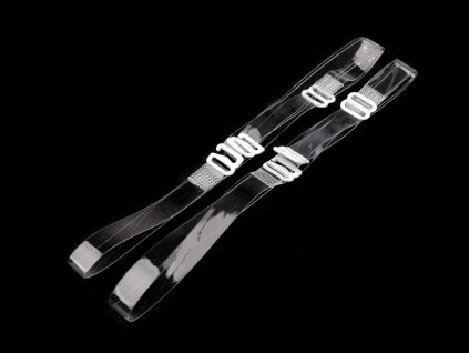 Ramínka silikonová šíře 10 mm; 15 mm s kovovým zapínáním (Balení 1 pár, Varianta 2 (10 mm) transparent bílá)
