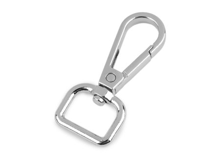 Kovová karabina otočná, průvlek 15 mm (Balení 1 ks, Varianta 1 nikl)