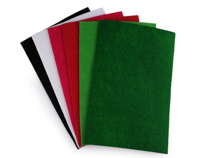 Látková dekorativní plsť / filc 20x30 cm (Balení 12 ks, Varianta 3 bílá perlová)