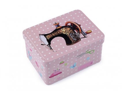 Plechová krabička na šití (Balení 1 ks, Varianta 1 bílá)