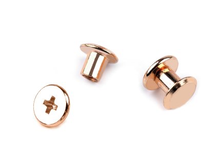 Sedlářský nýt šroubovací Ø10 mm (Balení 10 pár, Varianta 2 růžové zlato)