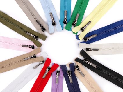 Kostěný zip No 5 délka 80 cm s ozdobným jezdcem (Balení 1 ks, Varianta 101 bílá)