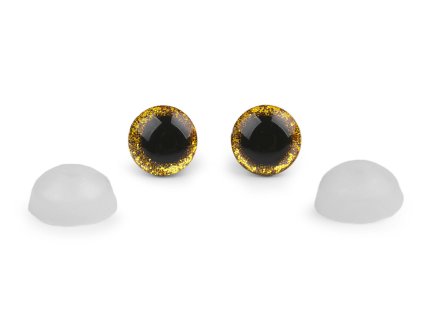 Oči glitrové s pojistkou Ø12 mm (Balení 10 sada, Varianta 1 stříbrná)