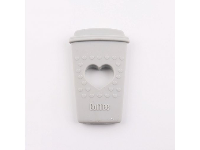 Kousátko silikonové COFFEE (1ks) - light grey