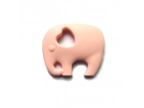Kousátko silikonové - slon(1ks) - sv.růžová