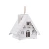 Dřevěný domeček svítící k zavěšení (Balení 1 ks, Varianta bílá)