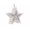 Dřevěná hvězda vánoční svítící k zavěšení (Balení 1 ks, Varianta bílá teplá)