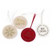 Vánoční visačka Merry Christmas, vločka Ø10 cm (Balení 2 ks, Varianta 1 režná vločka)