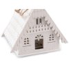 Dřevěný domeček svítící k zavěšení 2. jakost (Balení 1 ks, Varianta bílá)