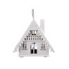 Dřevěný domeček svítící k zavěšení 2. jakost (Balení 1 ks, Varianta bílá)