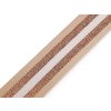 Hladký oboustranný popruh s lurexem šíře 50 mm (Balení 1 m, Varianta 1 šedá světlá stříbrná)