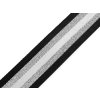 Hladký oboustranný popruh s lurexem šíře 50 mm (Balení 1 m, Varianta 1 šedá světlá stříbrná)