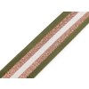 Hladký oboustranný popruh s lurexem šíře 50 mm (Balení 1 m, Varianta 1 šedá světlá stříbrná)