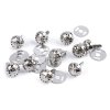 Dvounožkový hřeb / kovové nožičky na kabelky filigrán Ø10 mm; 12 mm (Balení 10 sada, Varianta 1 (Ø10 mm) nikl)