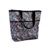 Skládací nákupní taška se zipem pevná 38x44 cm (Balení 1 ks, Varianta 4 borůvková mandala)