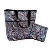 Skládací nákupní taška se zipem pevná 38x44 cm (Balení 1 ks, Varianta 4 borůvková mandala)